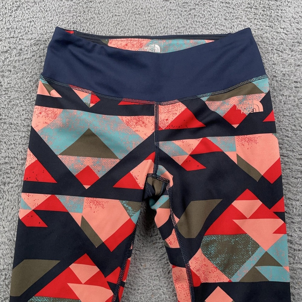The North Face Leggings Womens Medium FlashDry Capri Navy Geometric Yoga Print